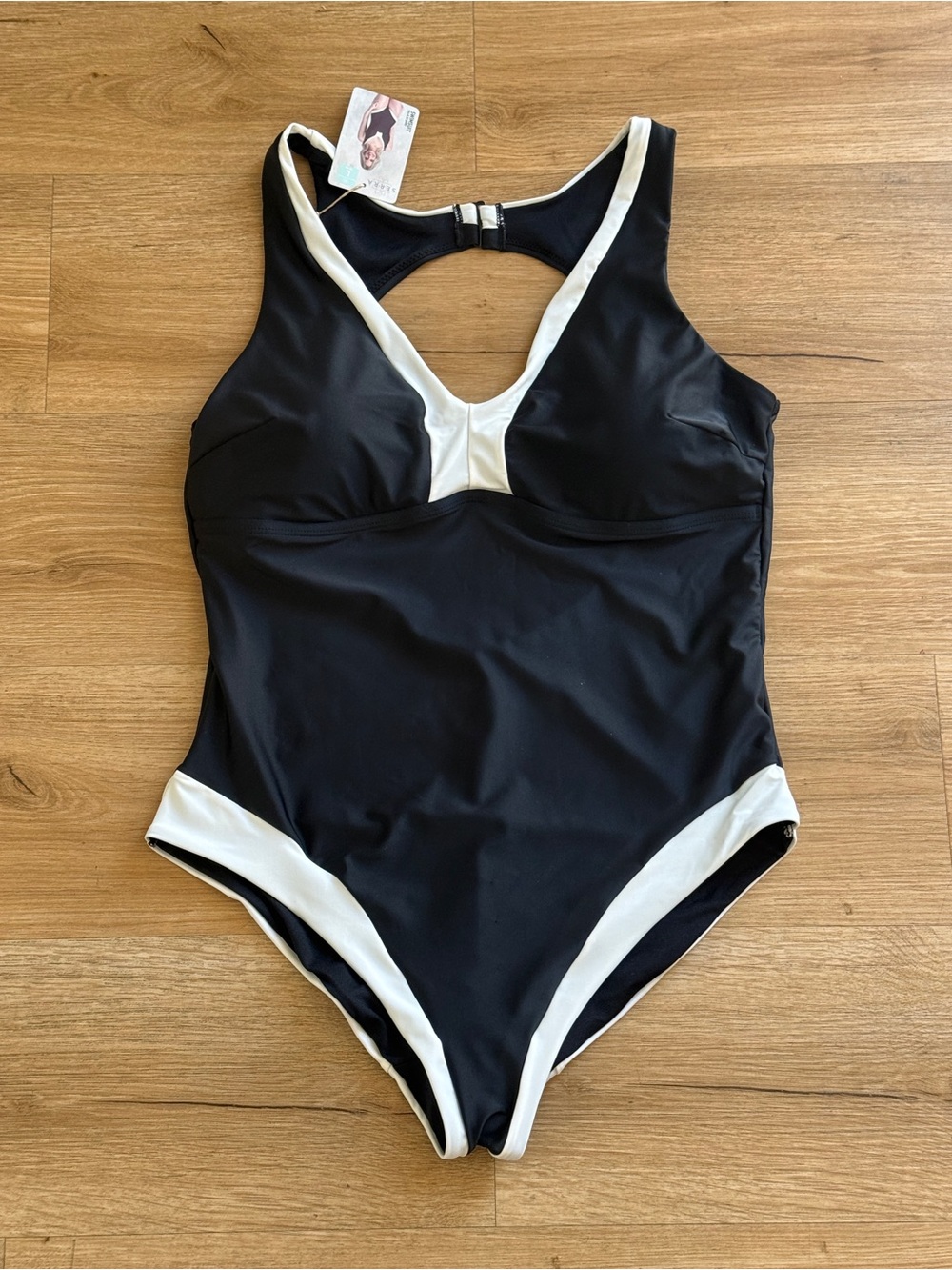 Serra Black and White One-Piece Swimsuit- Large